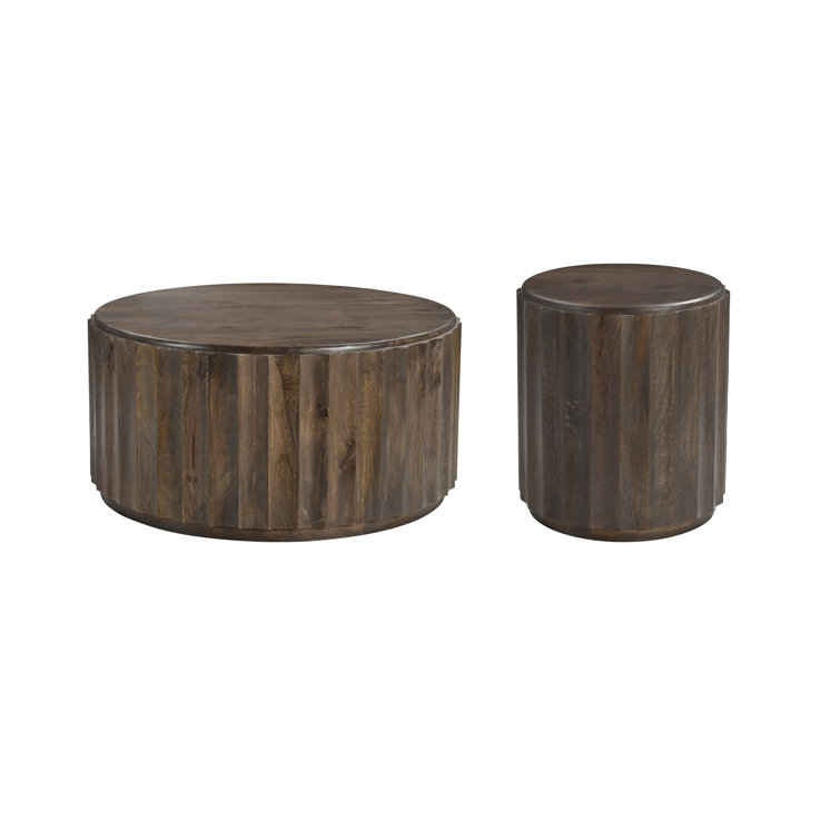 Loon Peak® Jordison 2 Piece Solid Wood Living Room Table Set Wayfair